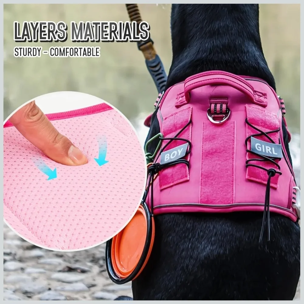 Fluorescent Pink Tactical Dog Harness Size XL